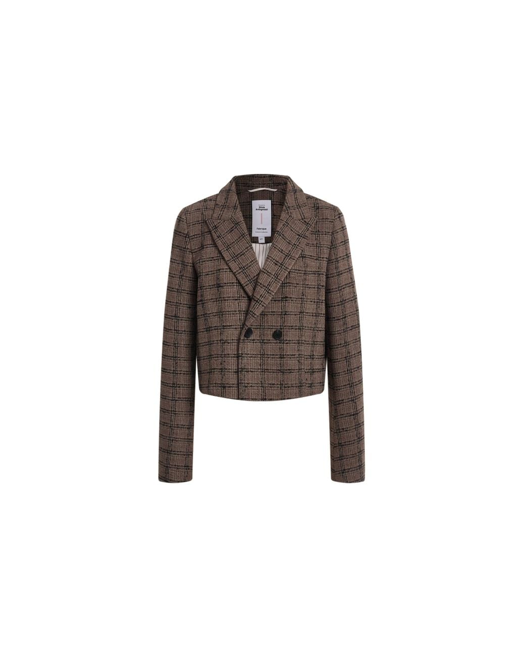 Fabrique Multicolor Amber Plaid Cropped Blazer