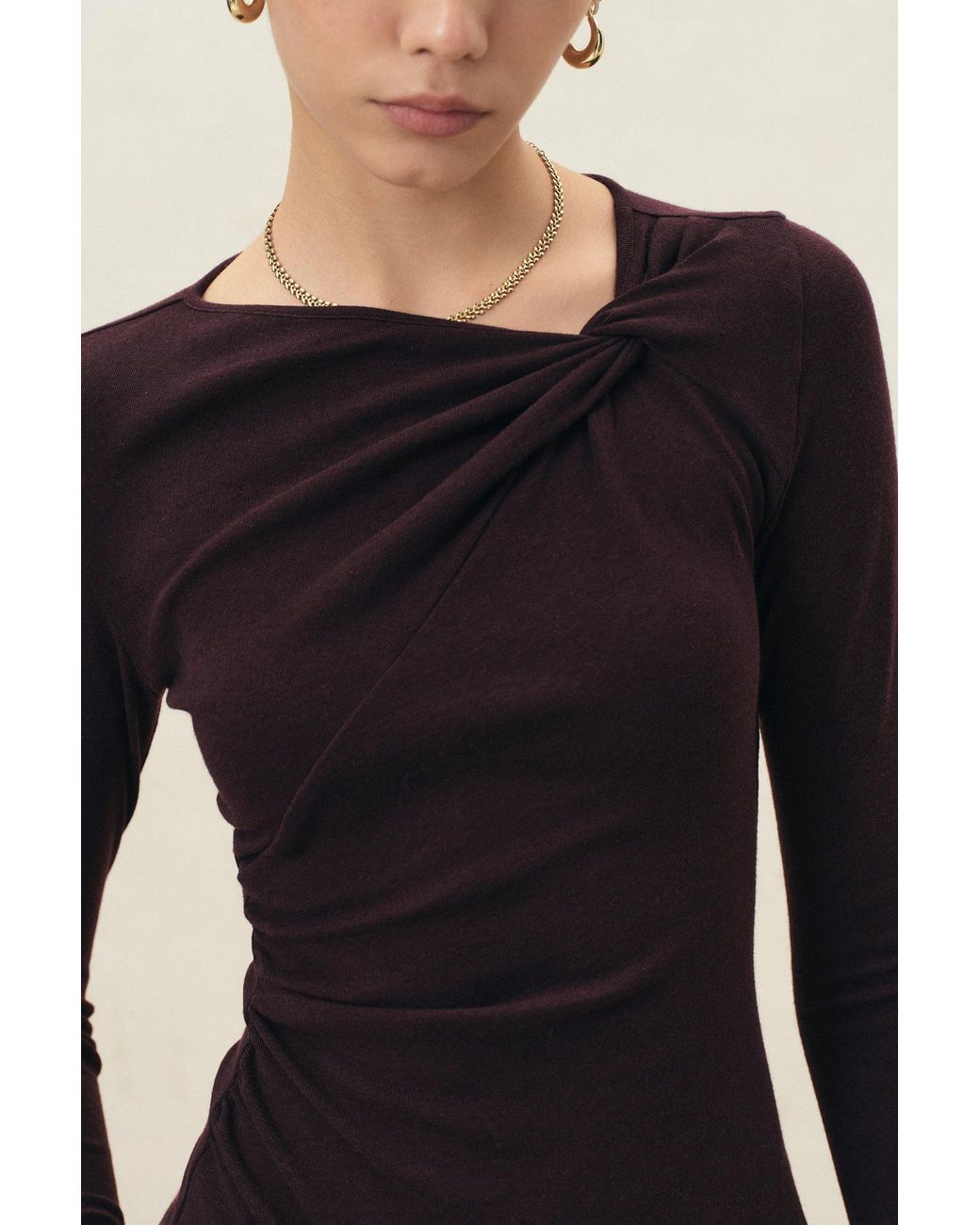 Fabrique Blue Ruby Twisted Asymmetric Top