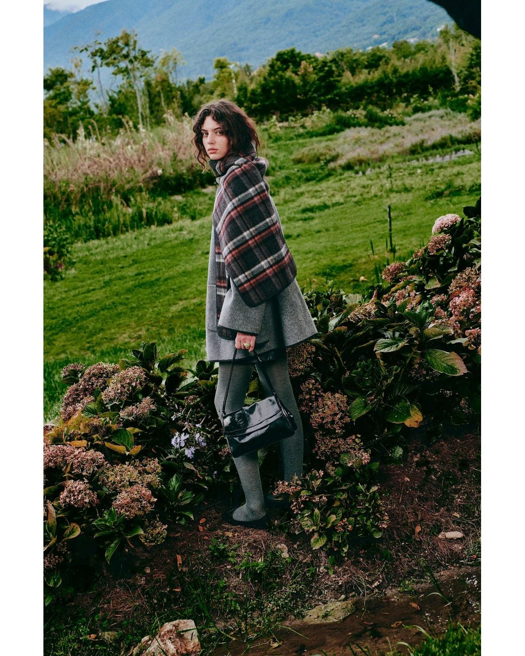 Fabrique Green Cecilia Reversible Scarf Cape Coat