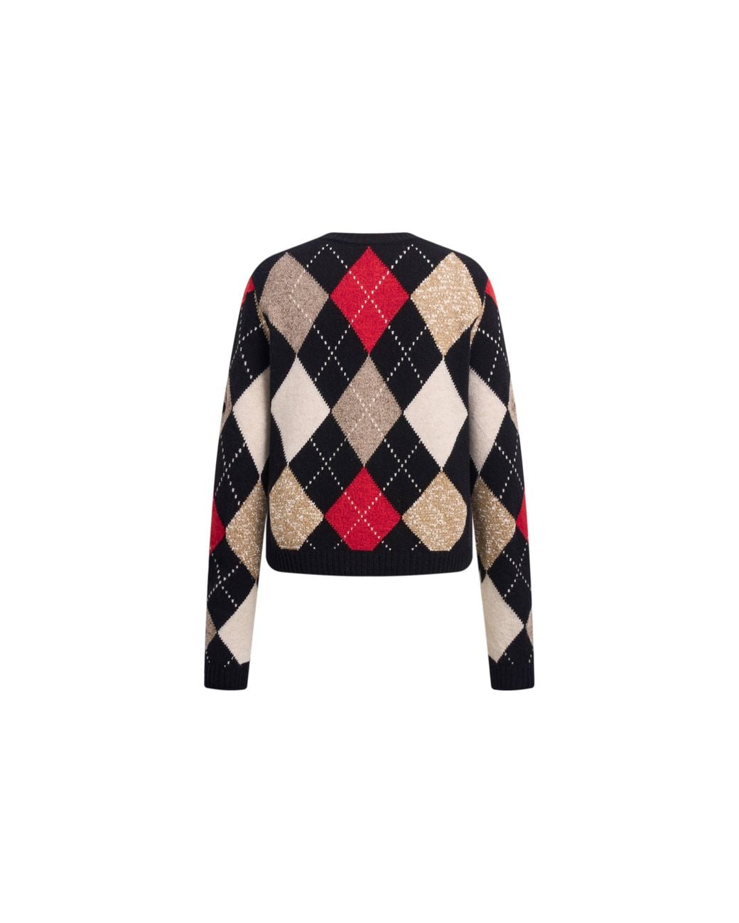 Fabrique Blue Vittoria Hand Embroidery Argyle Sweater