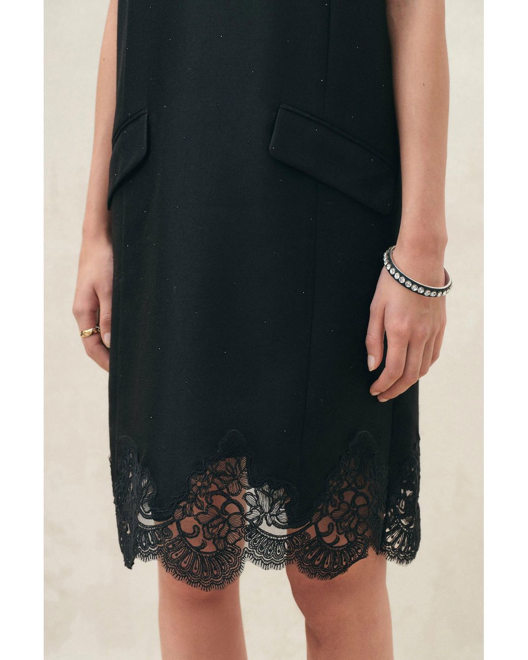 Fabrique Blue Embroidery Embellished Dress