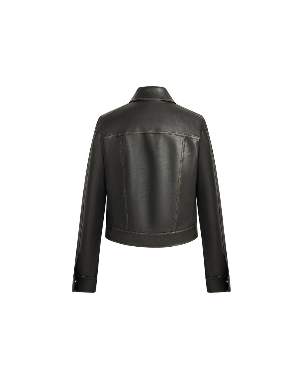 Fabrique Multicolor Miriam Vintage Wash Fitted Biker Jacket