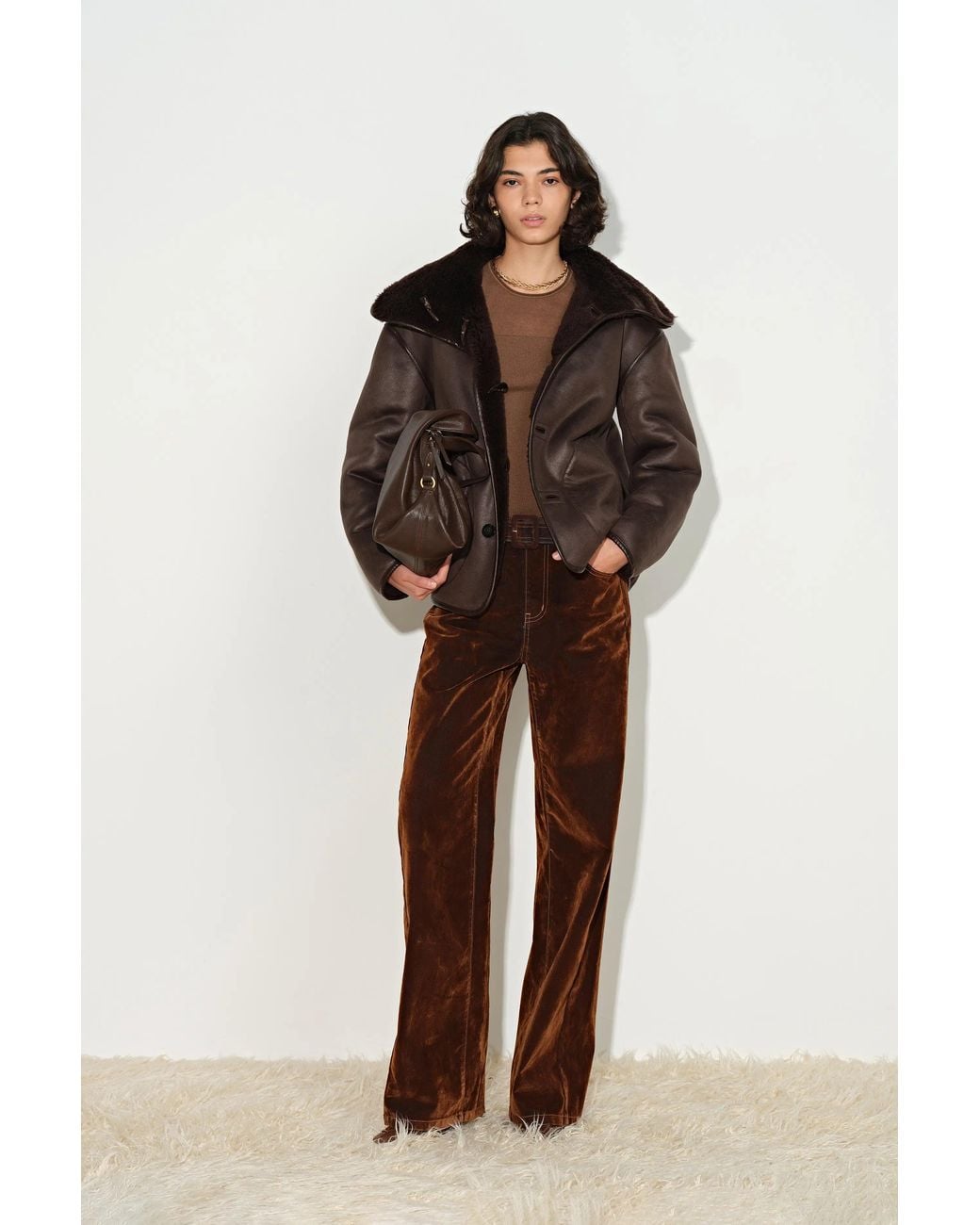 Fabrique Brown Taylor Belted Straight Leg Jeans