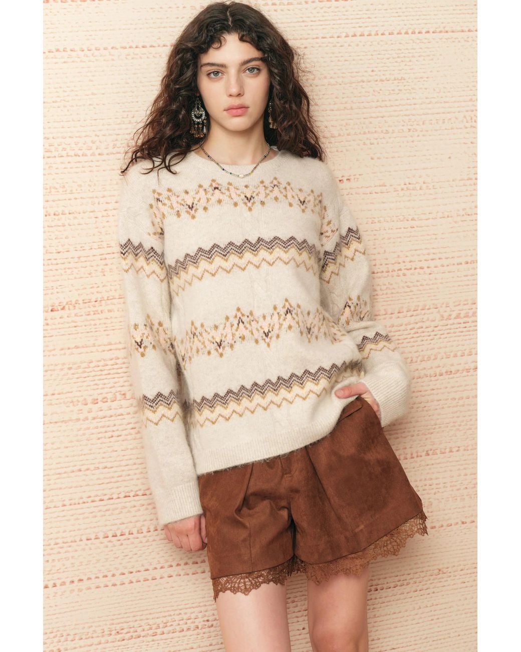 Fabrique Natural Audrey Fair Isle Sweater