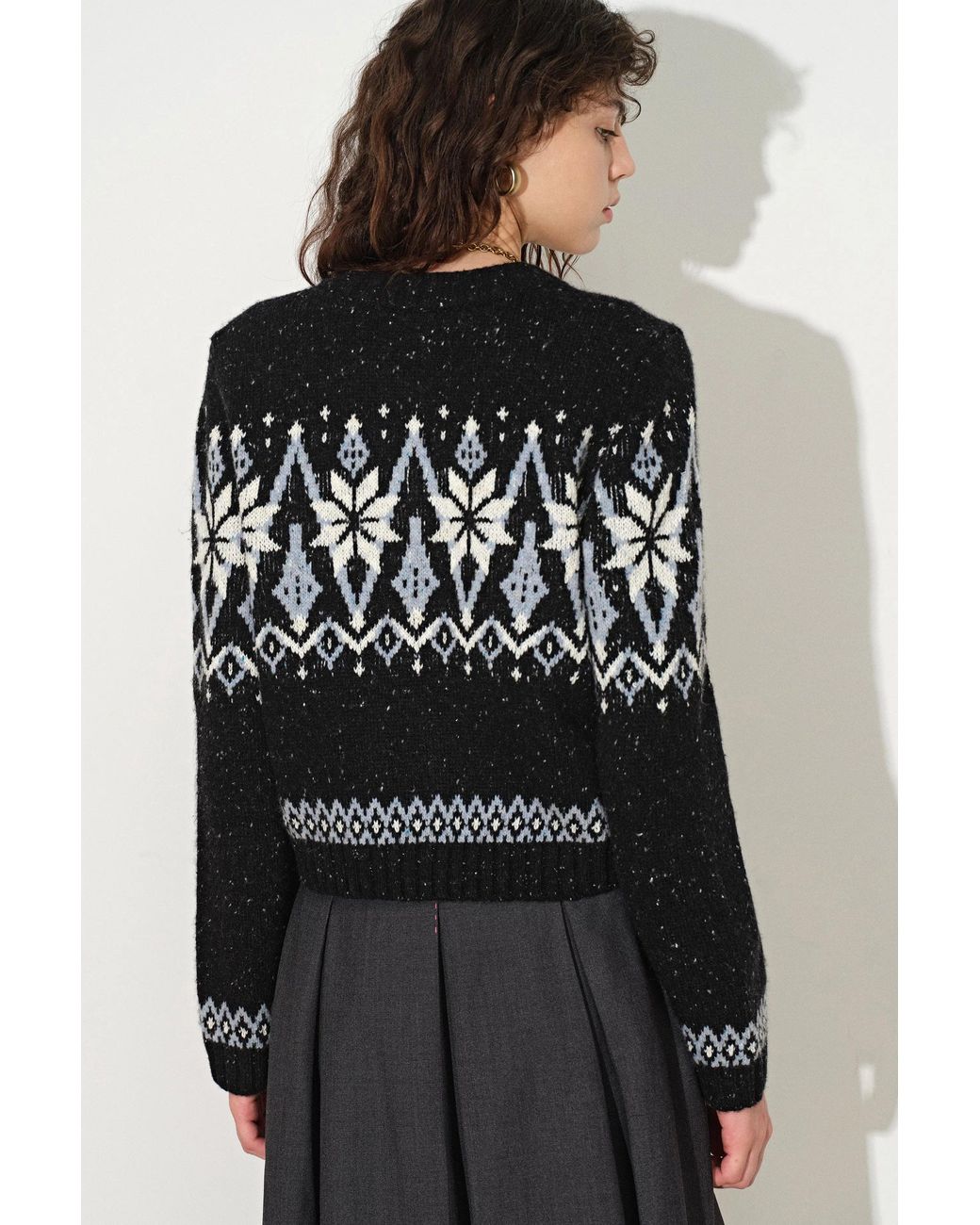 Fabrique Natural Eira Snowflake Fair Isle Cardigan