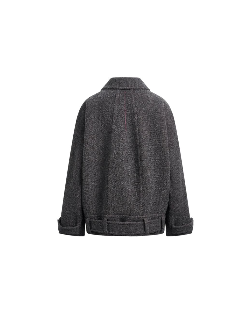 Fabrique Black Hildegard Belted Cropped Coat
