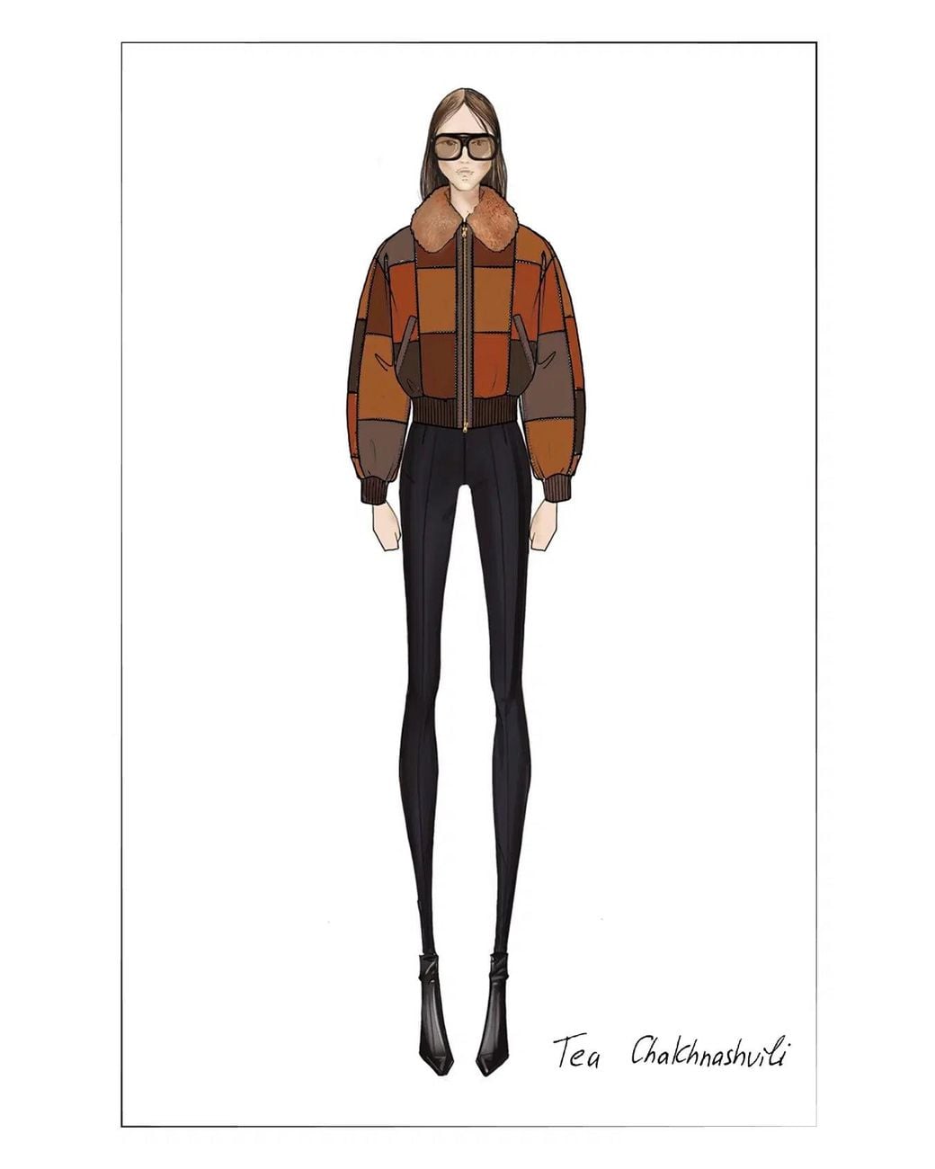 Fabrique Natural Jett Paneled Jacket With Detachable Faux Fur Collar