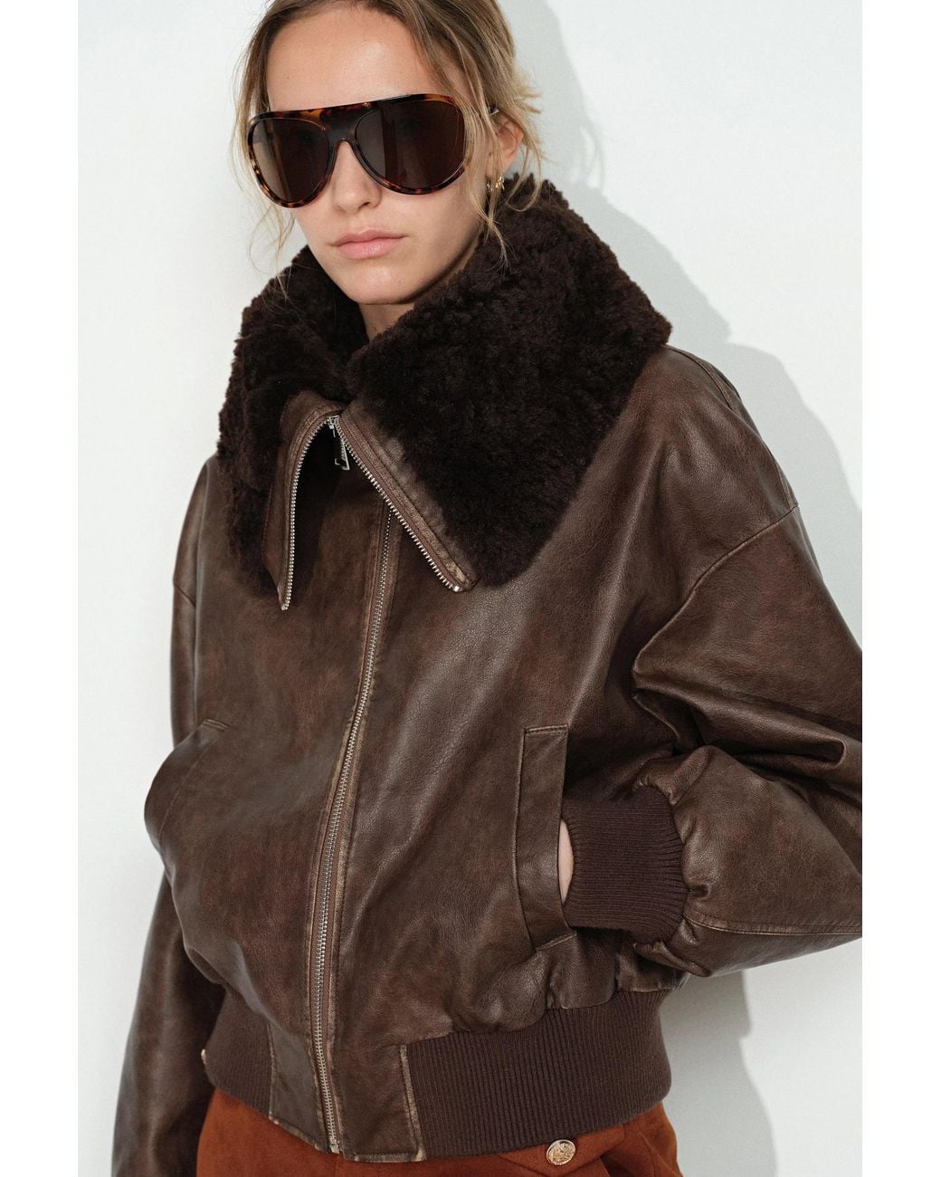 Fabrique Multicolor Thea Faux Fur Collar Jacket