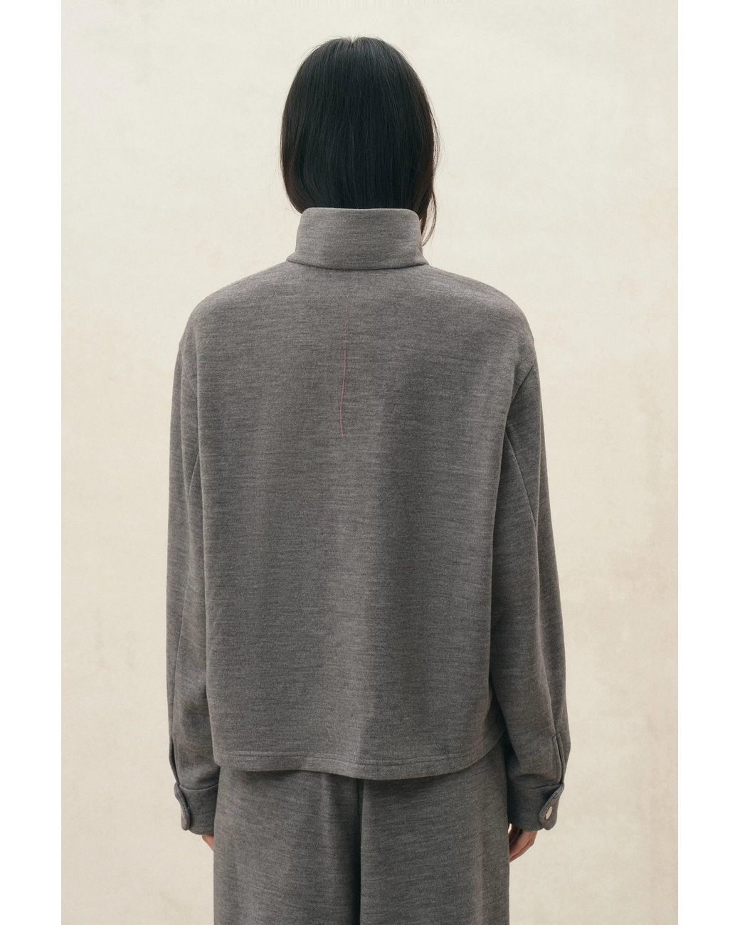 Fabrique Natural Isadora Half Zip Knit Top