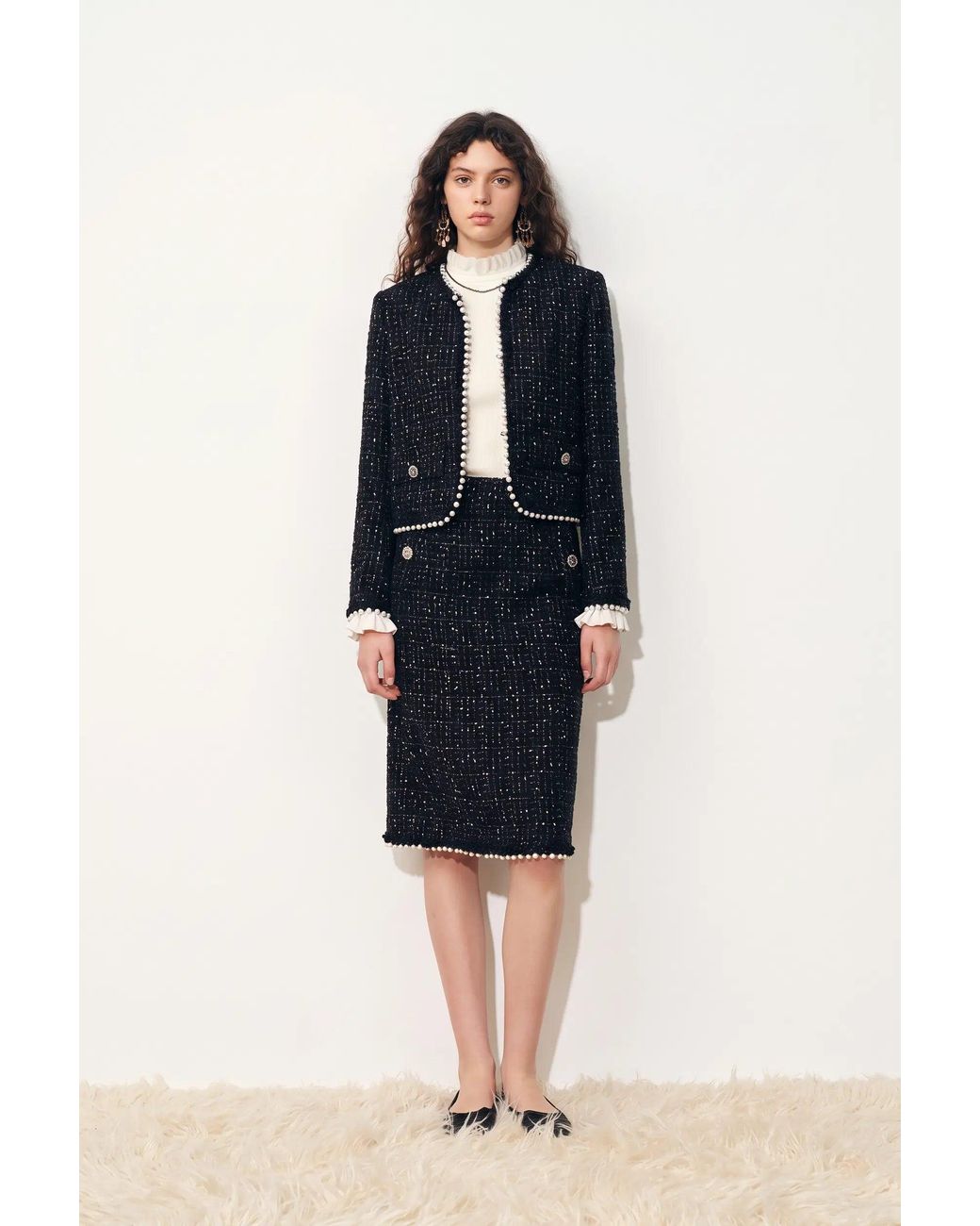 Fabrique Black Cynthia Pearl Beaded Jacket