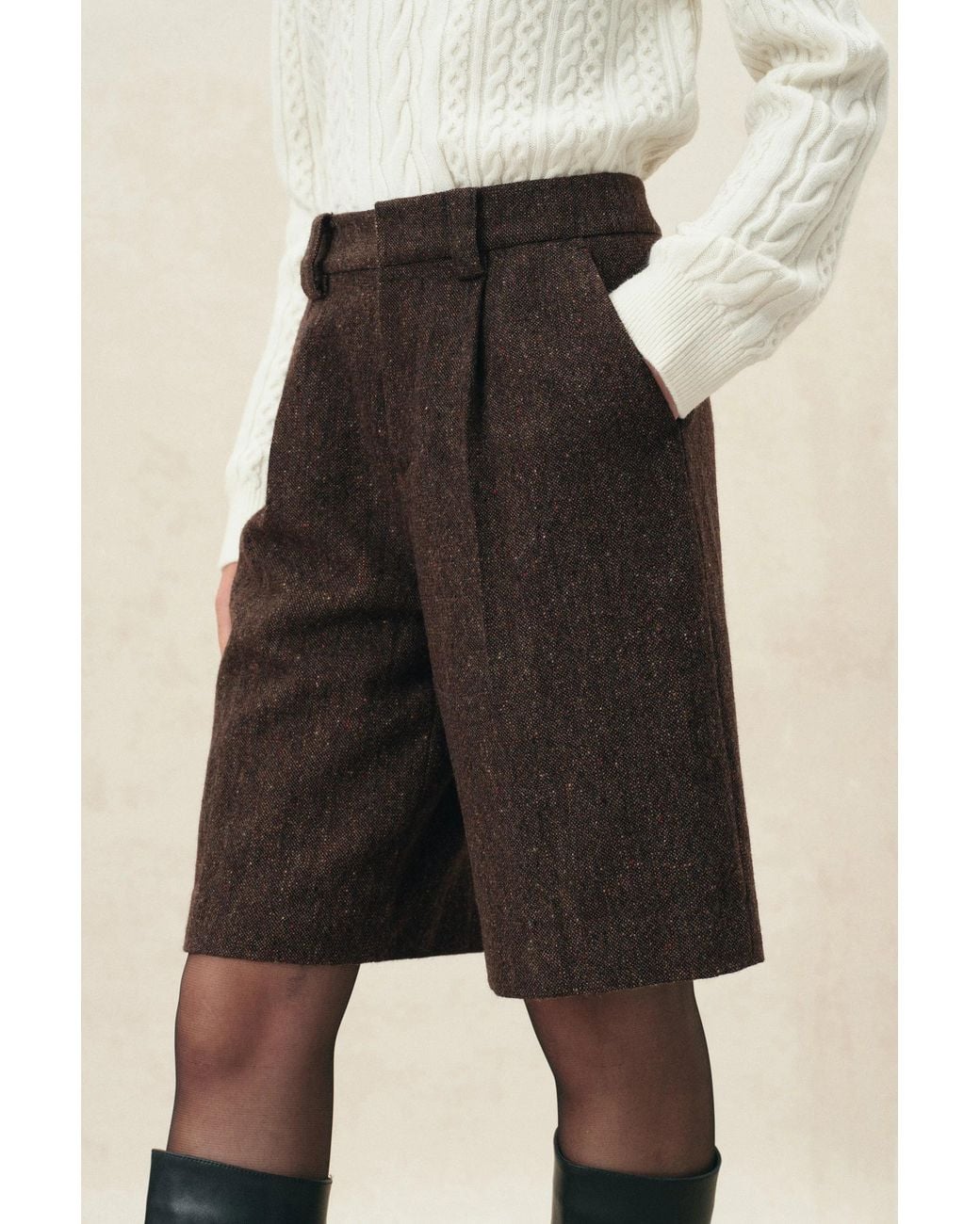 Fabrique Multicolor Isla Flecked Bermuda Tailored Shorts