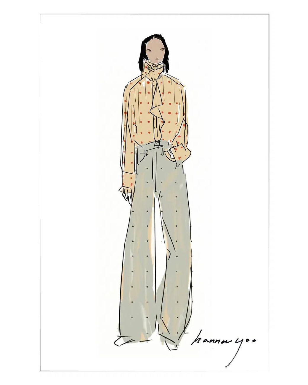 Fabrique Green Hadrian Studded Wide Leg Jeans