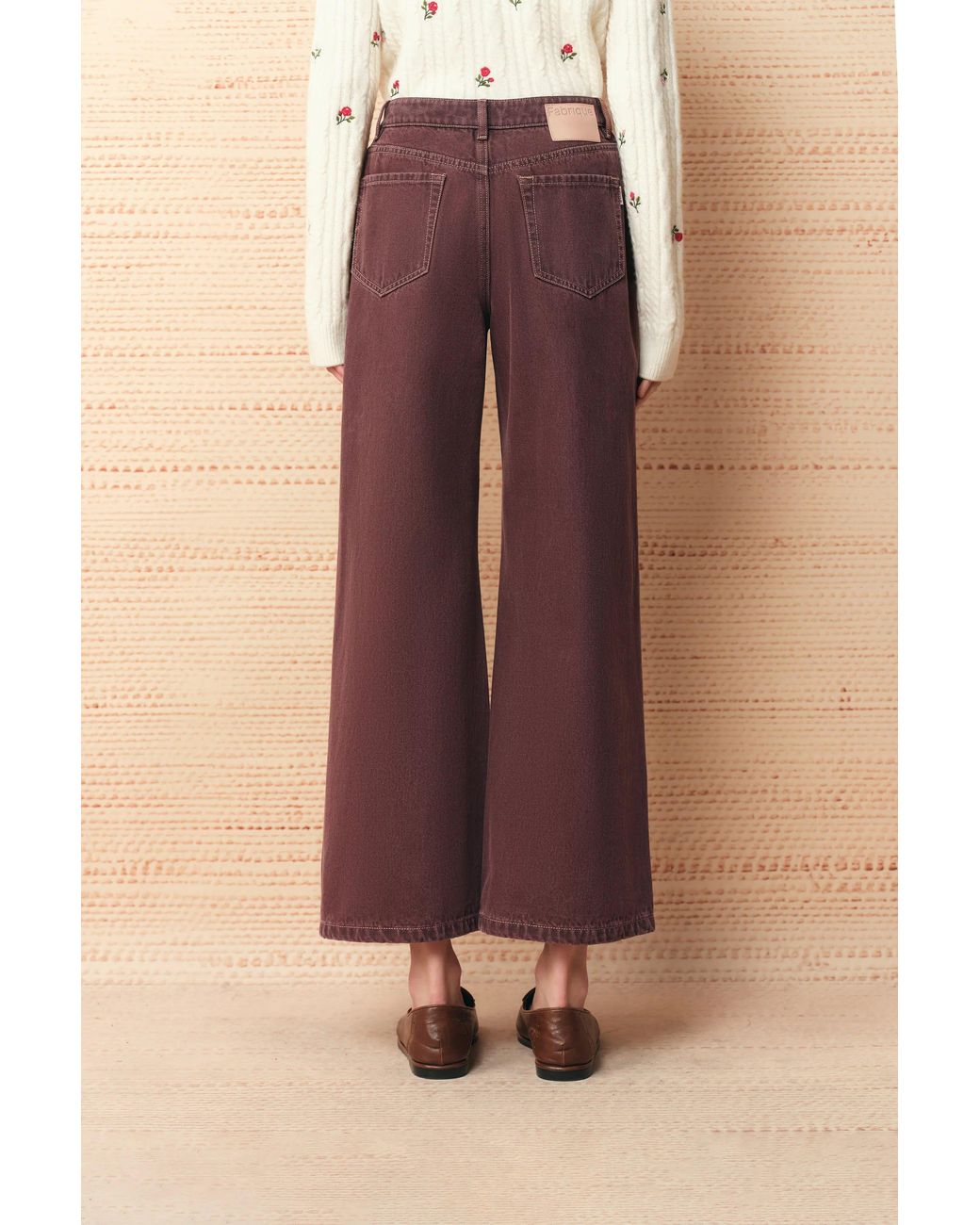 Fabrique Brown Elowen Cropped Straight Leg Jeans