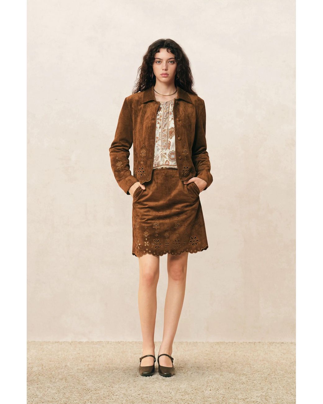 Fabrique Green Jane Floral Cutwork Embroidery Shirt Jacket