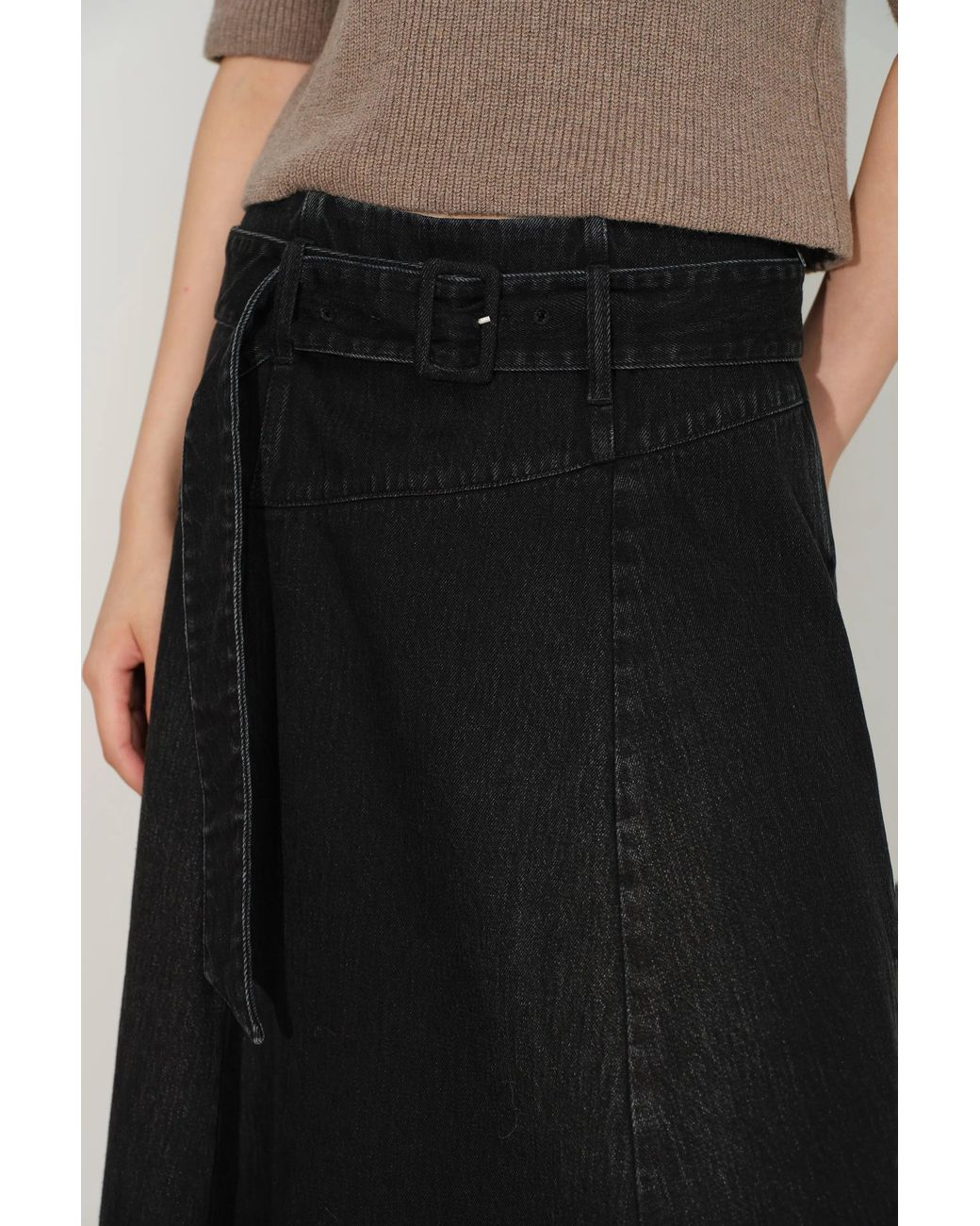 Fabrique Black Brooklyn Asymmetric Hem Skirt