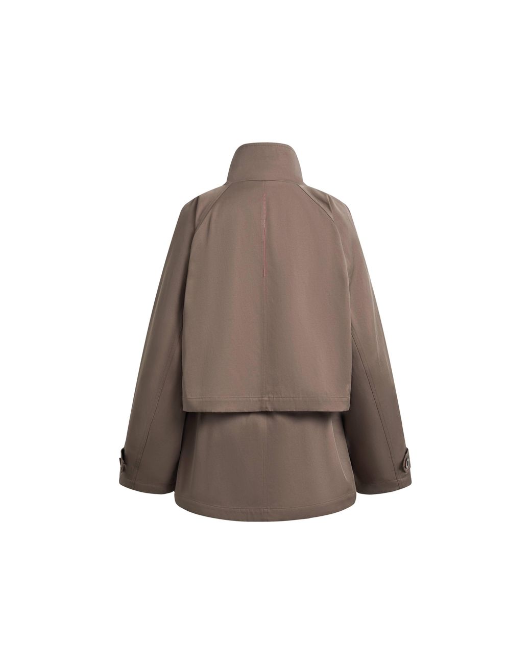 Fabrique Natural Bower Double Breasted Cropped Trench Coat