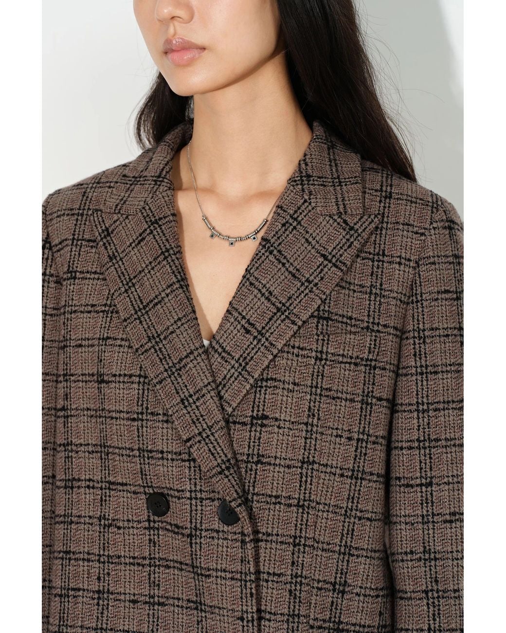 Fabrique Multicolor Amber Plaid Cropped Blazer