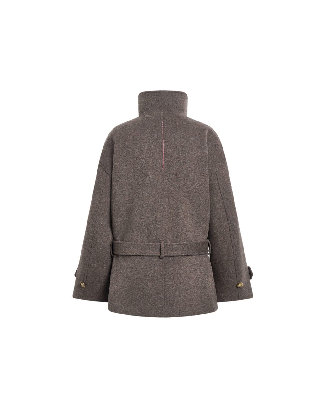 Fabrique Gray Dublin Belted Low Waist Cropped Coat