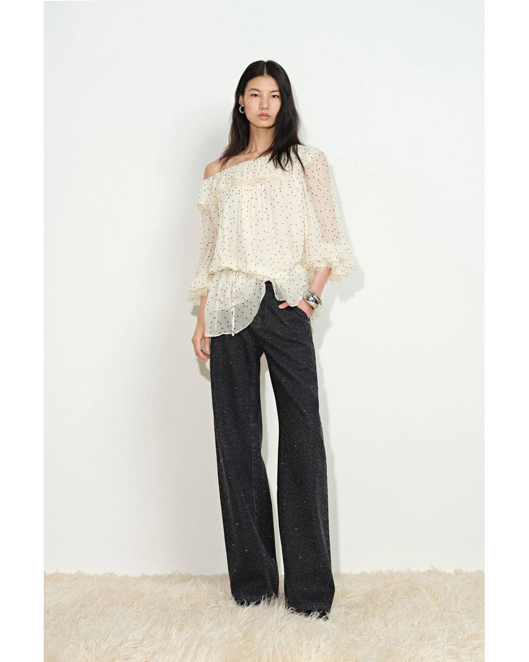 Fabrique Black Zoe Crystal Embellished Leopard Print Jeans