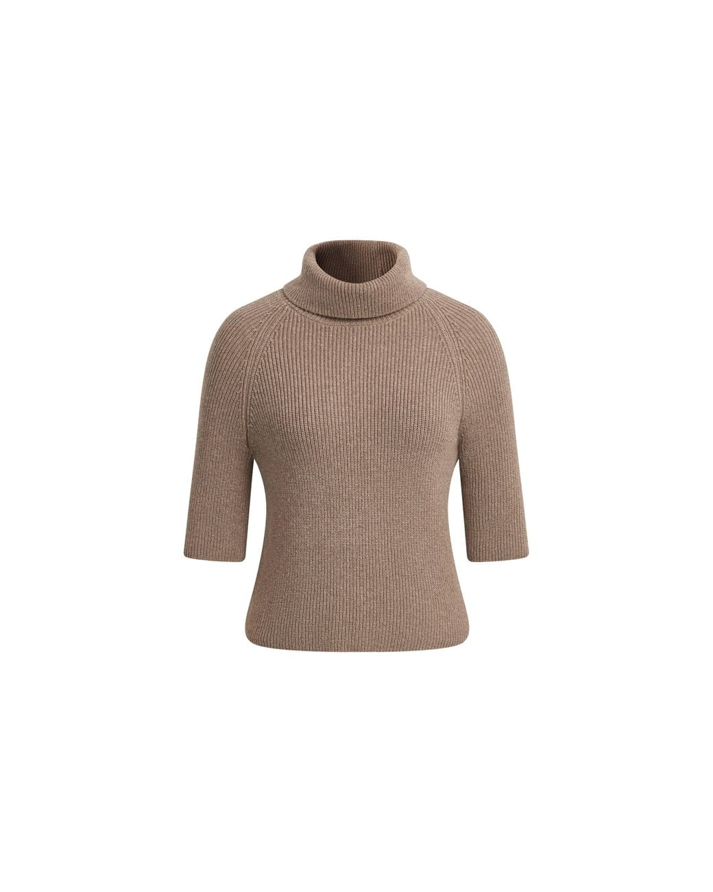 Fabrique Blue Evelyn Short Sleeve Turtleneck Sweater