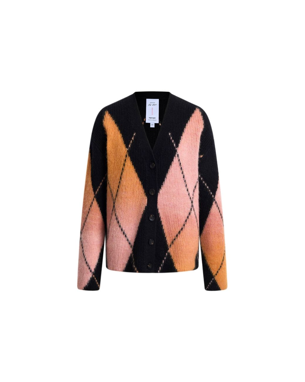 Fabrique Orange Bruce Space Dyed Gradient Argyle Cardigan