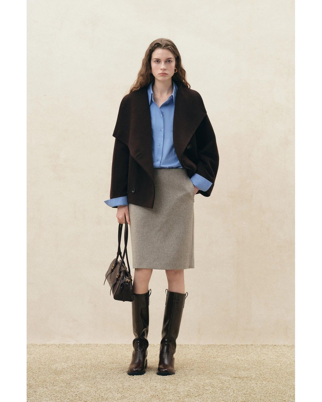 Fabrique Multicolor Dama Low Waist Belted Cropped Coat