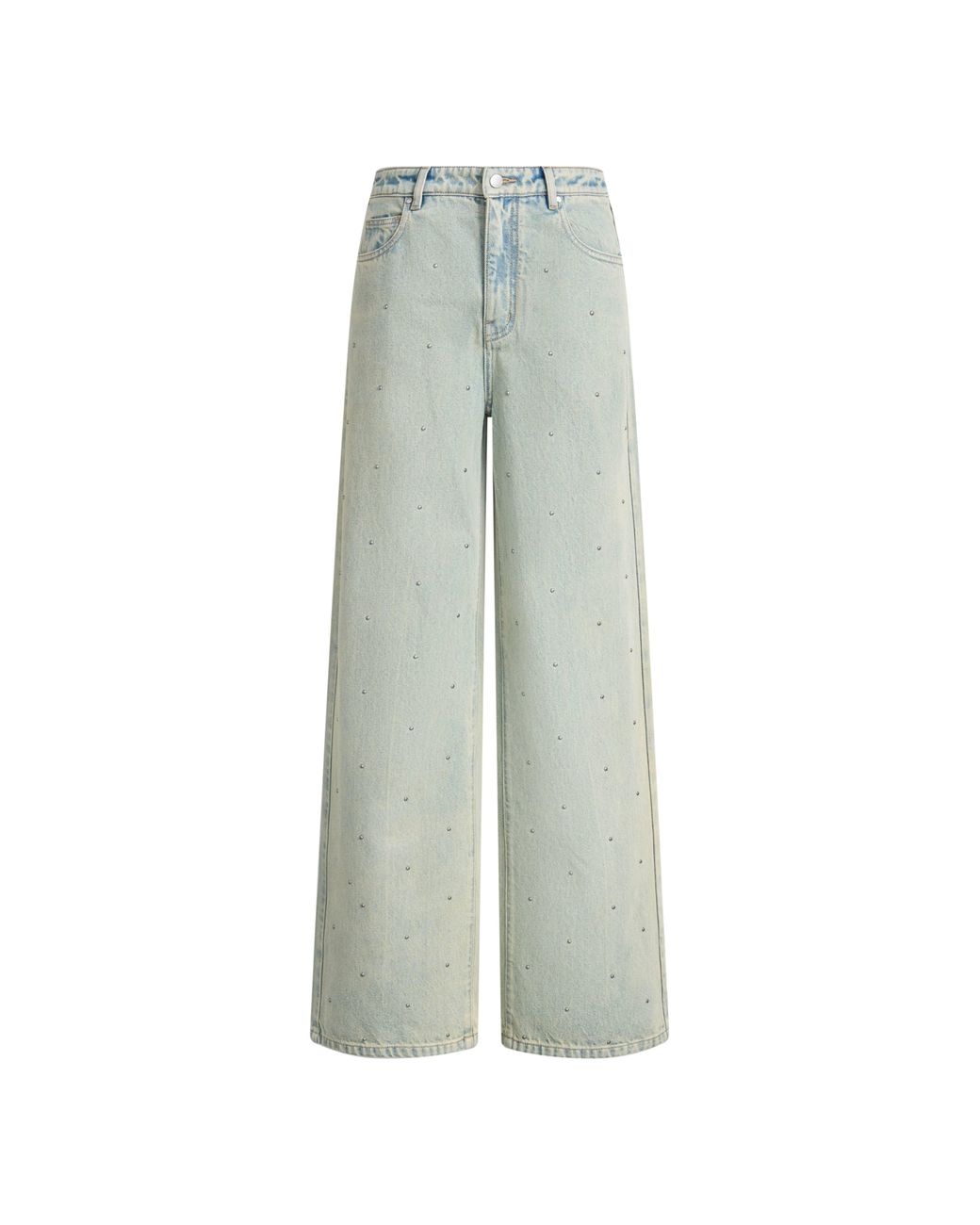 Fabrique Green Hadrian Studded Wide Leg Jeans