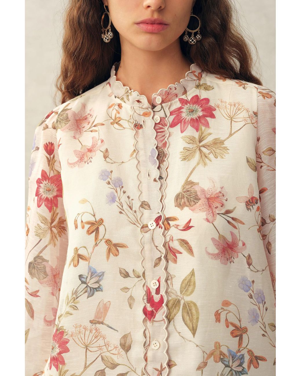 Fabrique Natural Adelaide Handpainted Floral Blouse