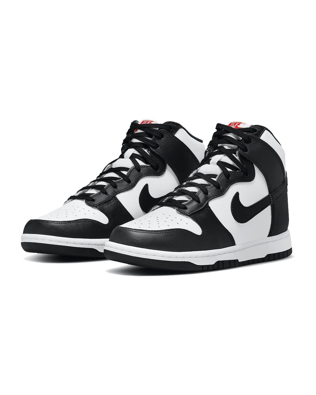 nike dunk black white high