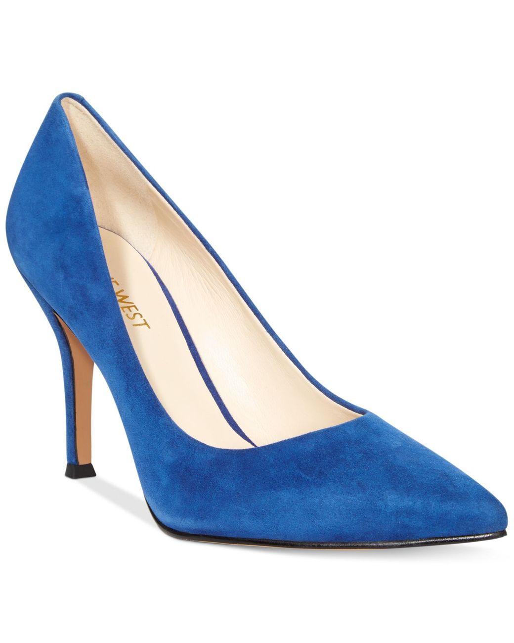 Nine West Flax Suede Pointed Toe Pumps in Blue | Lyst