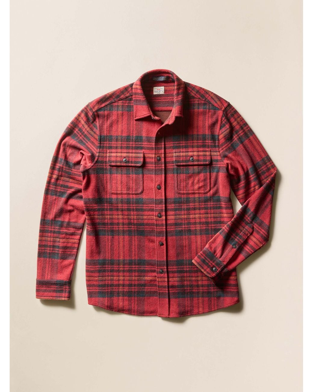 Faherty Brand Red Legend Sweater Shirt for men