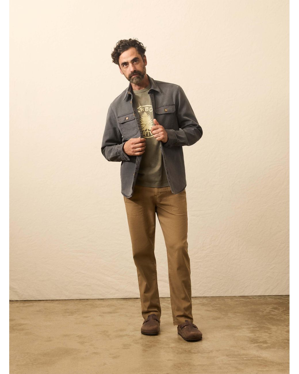 Faherty Brand Brown Sunwashed Graphic T-Shirt for men