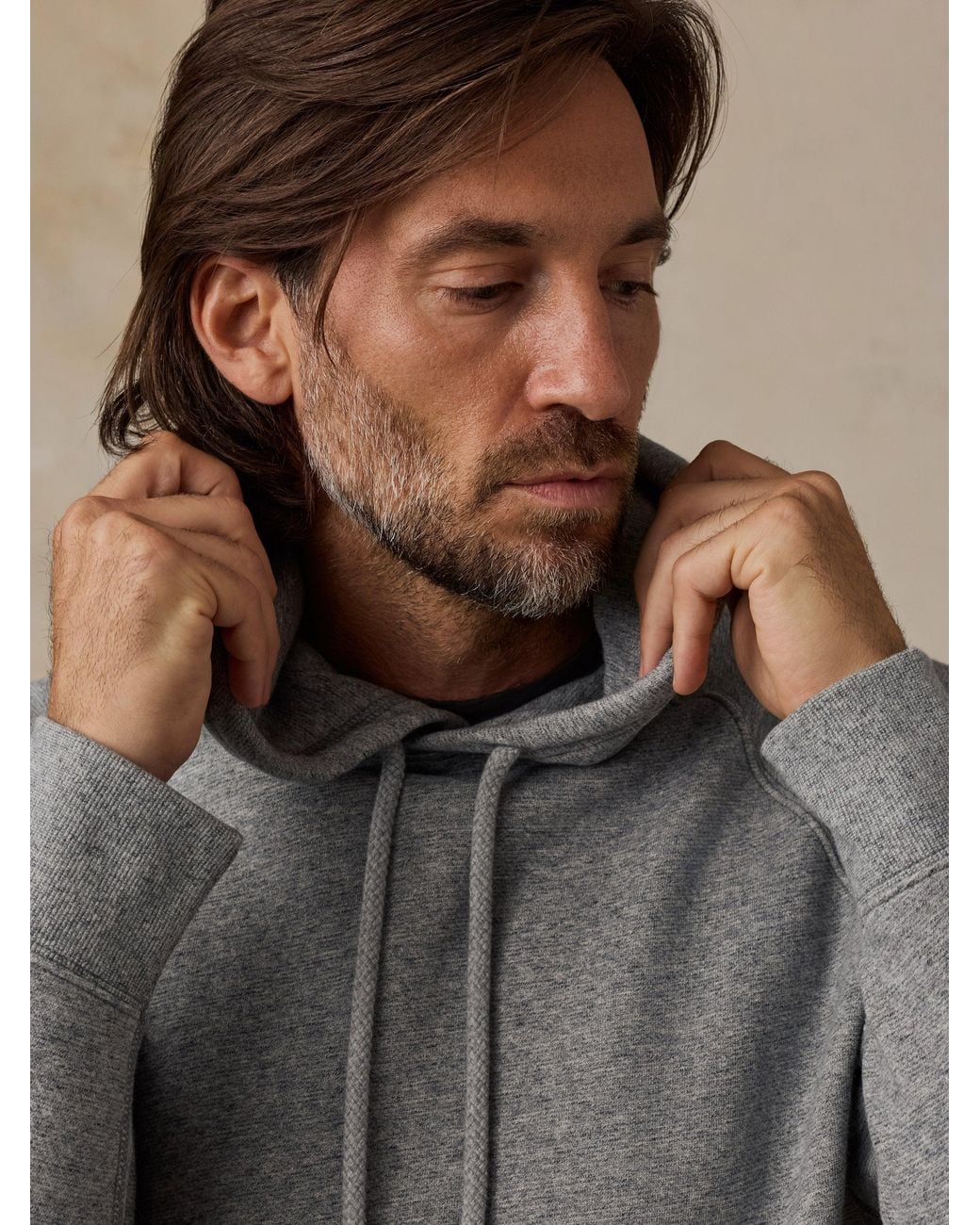 Faherty Brand Gray High Standard Fleece Hoodie for men