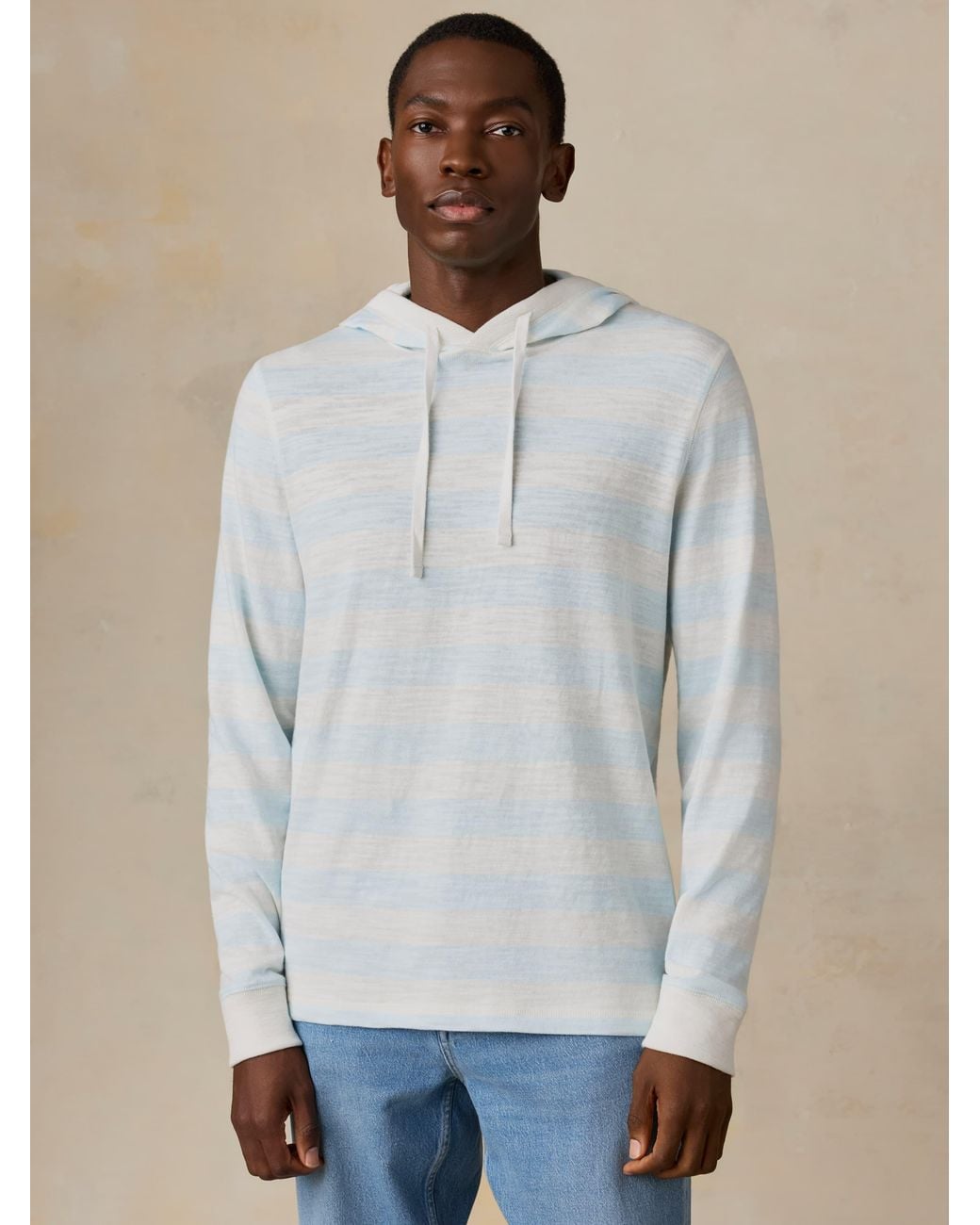 Faherty Brand White Sunwashed Organic Hoodie for men