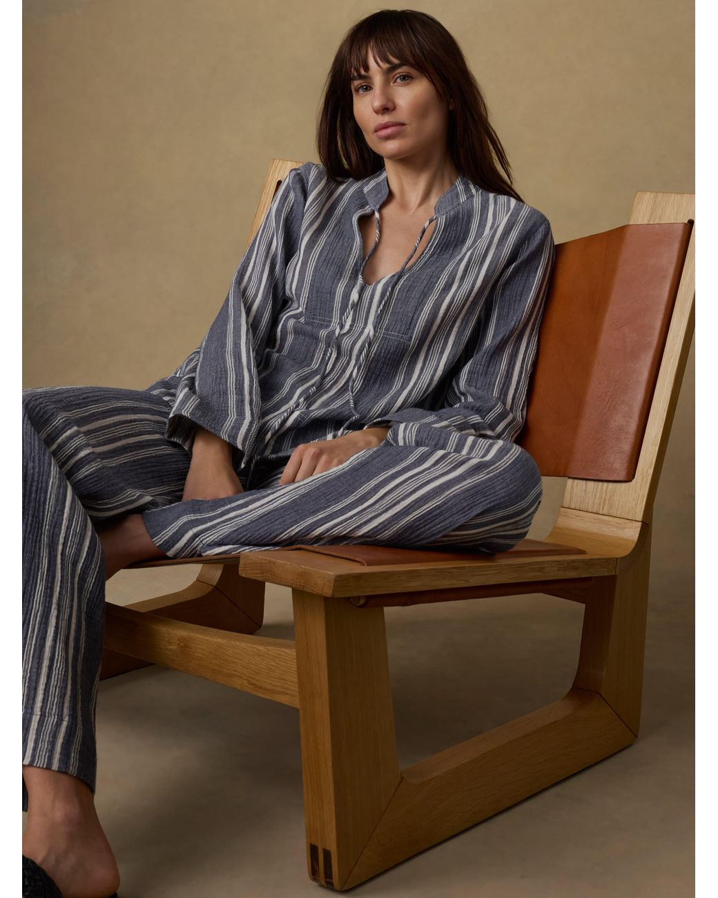 Faherty Brand Natural Dune Cotton Gauze Harbor Top