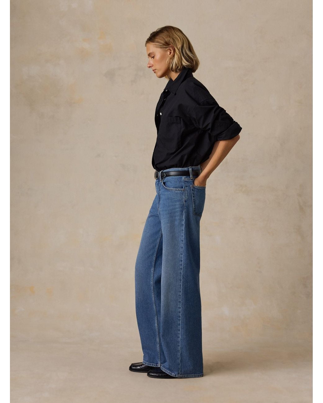 Faherty Brand Multicolor Regenerative Cotton Denim Wide Leg