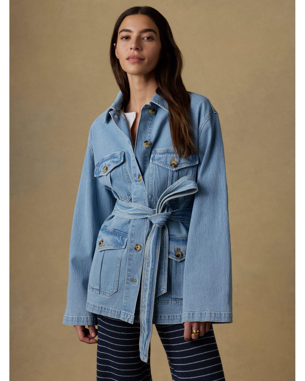 Faherty Brand Blue Solstice Denim Safari Jacket
