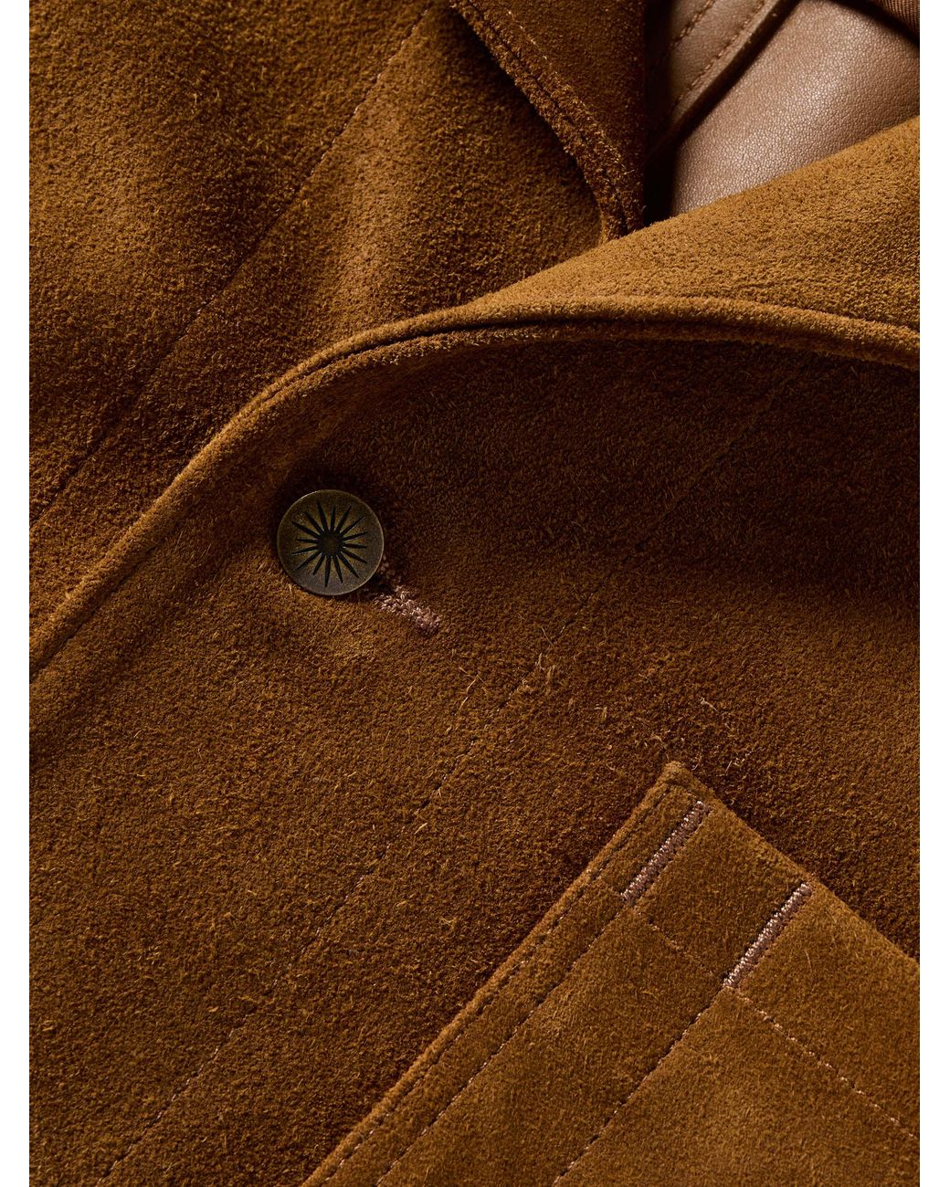 Faherty Brand Brown Suede Studio Jacket for men