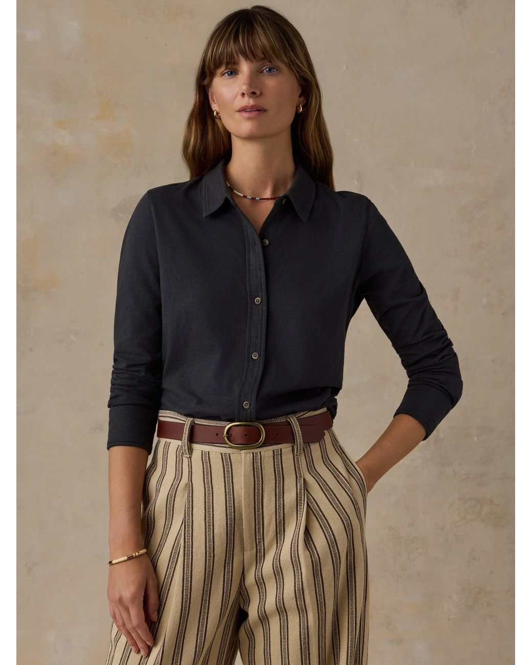 Faherty Brand Black Sunwashed Knit Shirt
