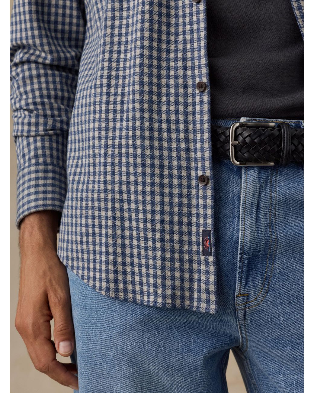 Faherty Brand Blue Coastline Knit Shirt for men