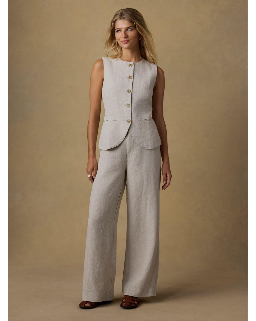 Faherty Brand Natural Sun Strider Linen Pants