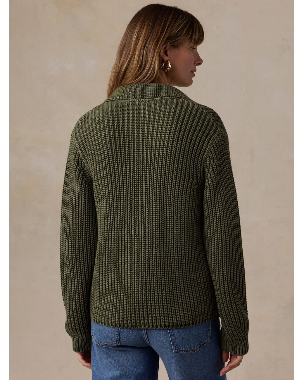 Faherty Brand Natural Sunwashed Cotton Lodge Cardigan