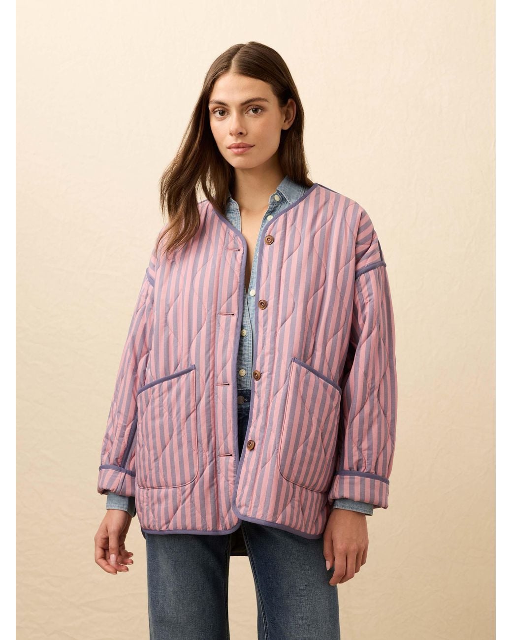 Faherty Brand Pink Horizon Series Quilted Jacket