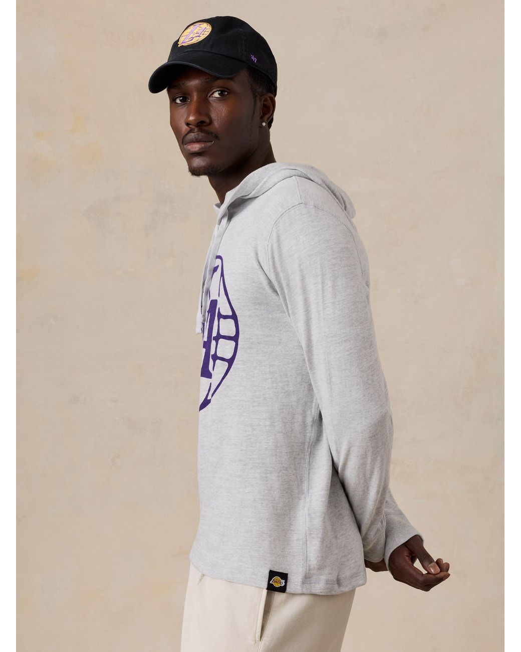 Faherty Brand Natural Los Angeles Lakers Sunwashed Organic Hoodie for men