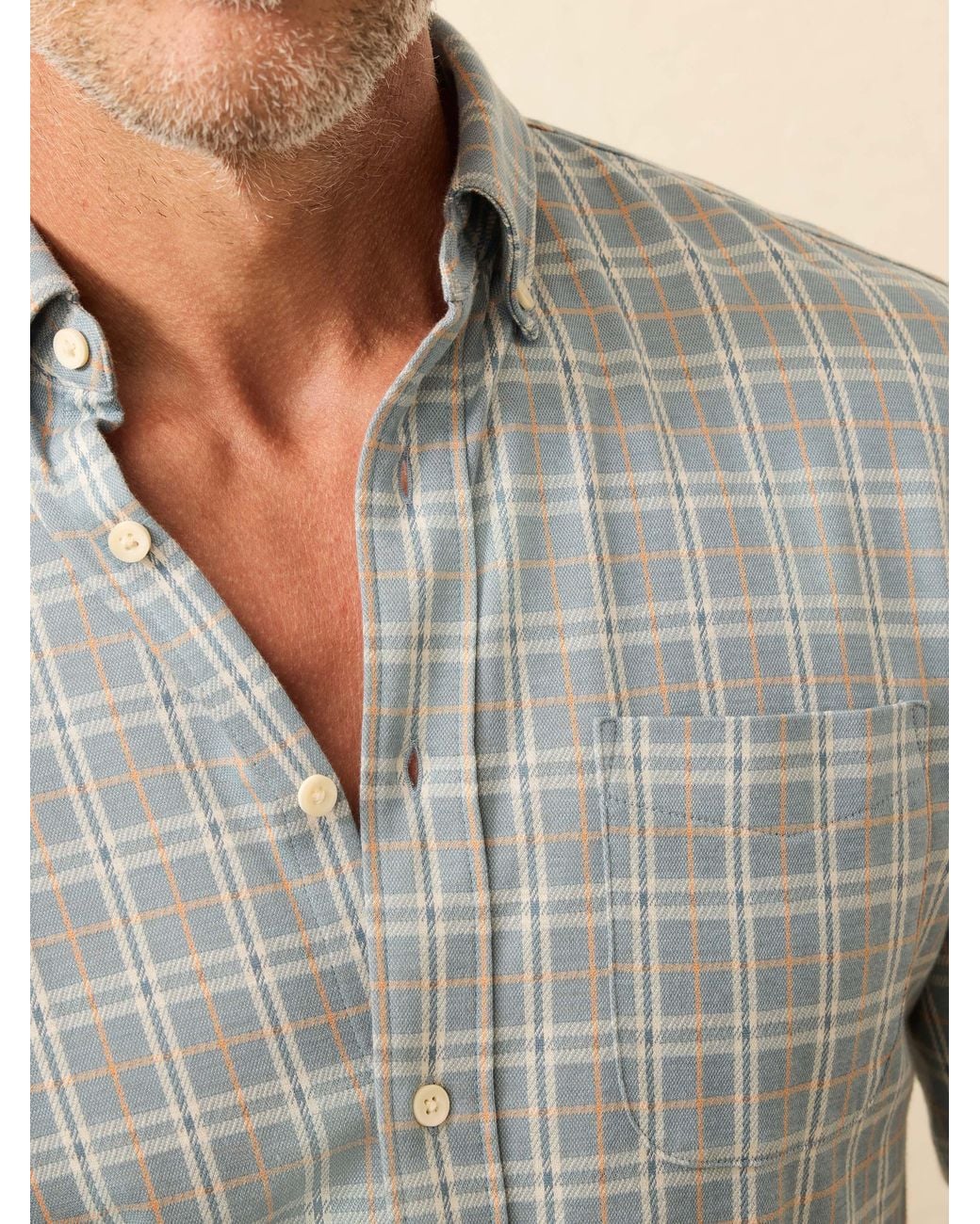 Faherty Brand Gray Coastline Knit Shirt for men