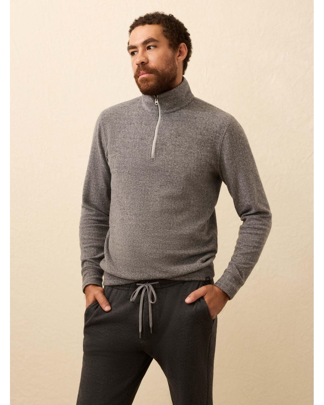 Faherty Label Faherty Legend& Sweater Quarter Zip in Gray for Men | Lyst