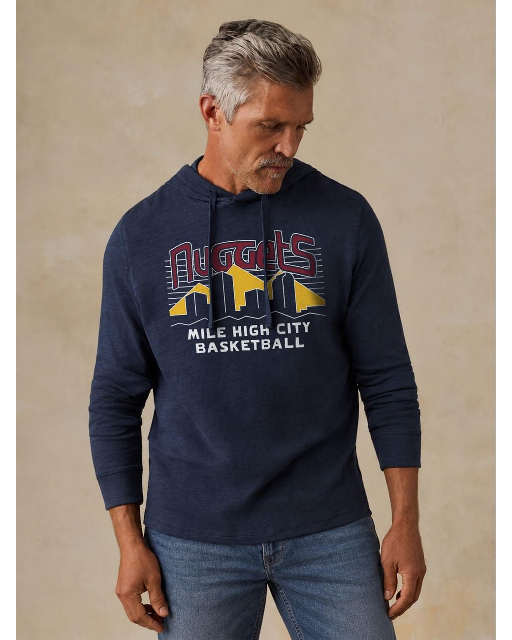 Faherty Brand Blue Denver Nuggets Sunwashed Organic Hoodie for men