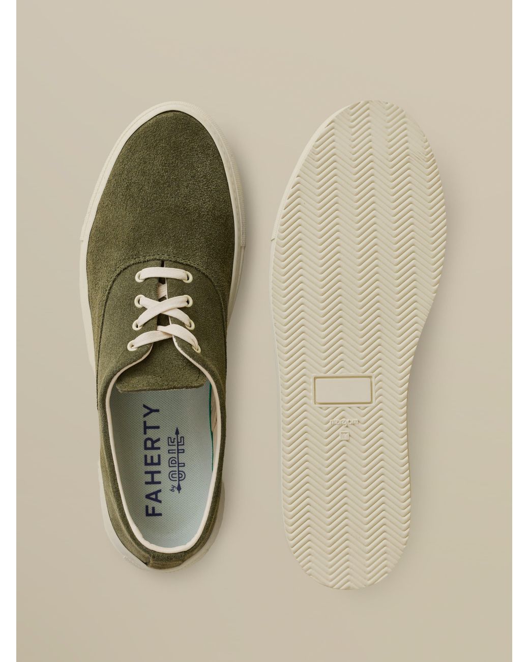 Faherty Brand Natural X Opie Way Deck Sneaker for men