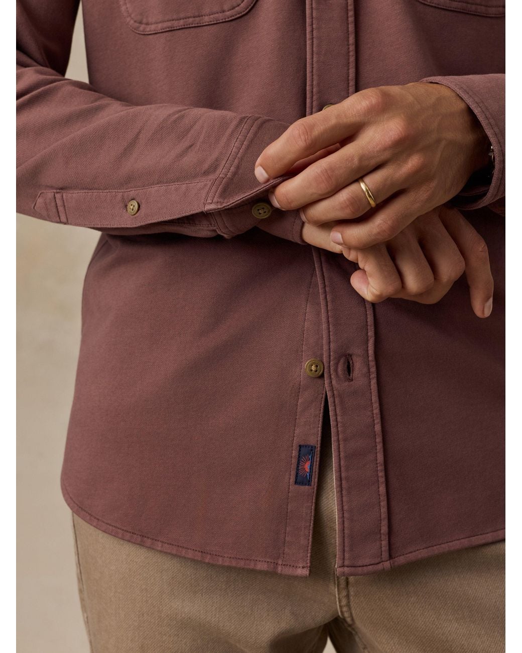 Faherty Brand Brown Field Knit Shirt for men