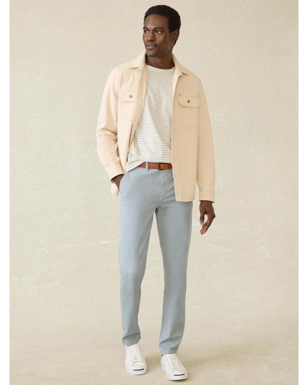 Faherty Brand Brown Sunwashed Canvas Cpo for men